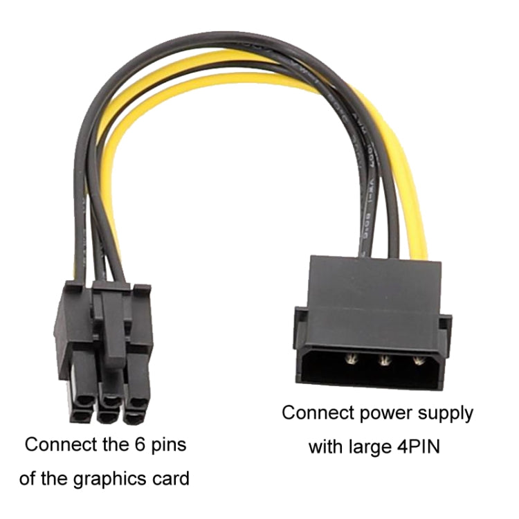 Large 4Pin To 6Pin Power Cord Graphics Card Adapter Cable, 4Pin To 6Pin