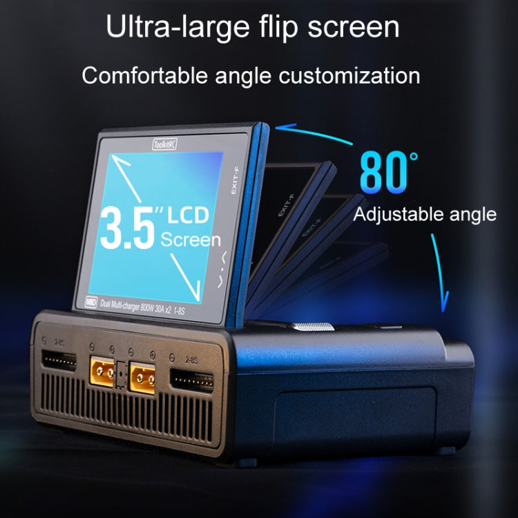 ToolkitRC M8D Colored Screen Dual Drone Aerial Powerful Balance Battery Charger, M8D