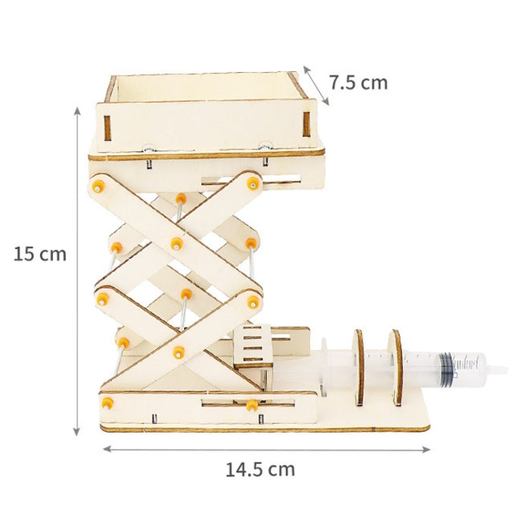Hydraulic Lifting Platform Crane Model DIY Technology Teaching Aids Children Homemade Assembly Toy, Hydraulic Lifting Platform Crane Model