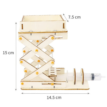 Hydraulic Lifting Platform Crane Model DIY Technology Teaching Aids Children Homemade Assembly Toy, Hydraulic Lifting Platform Crane Model