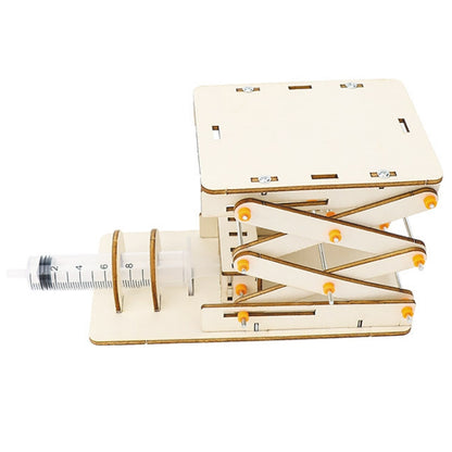 Hydraulic Lifting Platform Crane Model DIY Technology Teaching Aids Children Homemade Assembly Toy, Hydraulic Lifting Platform Crane Model