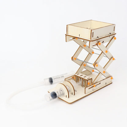 Hydraulic Lifting Platform Crane Model DIY Technology Teaching Aids Children Homemade Assembly Toy, Hydraulic Lifting Platform Crane Model