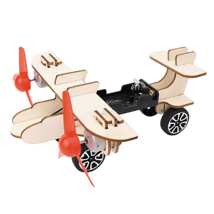 DIY Dual-engine Gliding Airplane Model Children Technology Small Crafts Wooden Puzzle Electrical Toy, Dual-engine Gliding Airplane Model