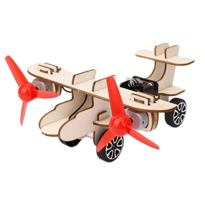 DIY Dual-engine Gliding Airplane Model Children Technology Small Crafts Wooden Puzzle Electrical Toy, Dual-engine Gliding Airplane Model
