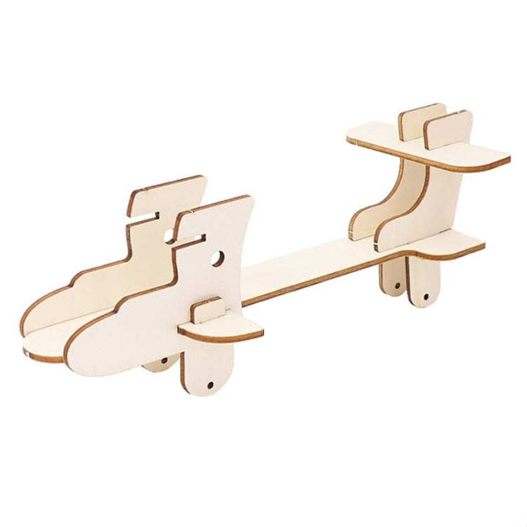 DIY Dual-engine Gliding Airplane Model Children Technology Small Crafts Wooden Puzzle Electrical Toy, Dual-engine Gliding Airplane Model