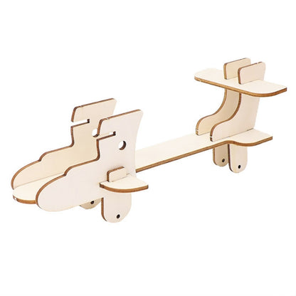 DIY Dual-engine Gliding Airplane Model Children Technology Small Crafts Wooden Puzzle Electrical Toy, Dual-engine Gliding Airplane Model