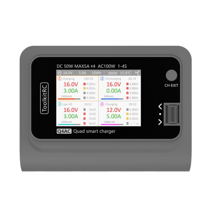 ToolkitRC Q4AC Four-Channel Airplanes And Drones Model Li-Po Battery Balance Charger, Q4AC