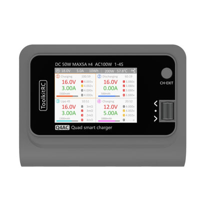 ToolkitRC Q4AC Four-Channel Airplanes And Drones Model Li-Po Battery Balance Charger, Q4AC