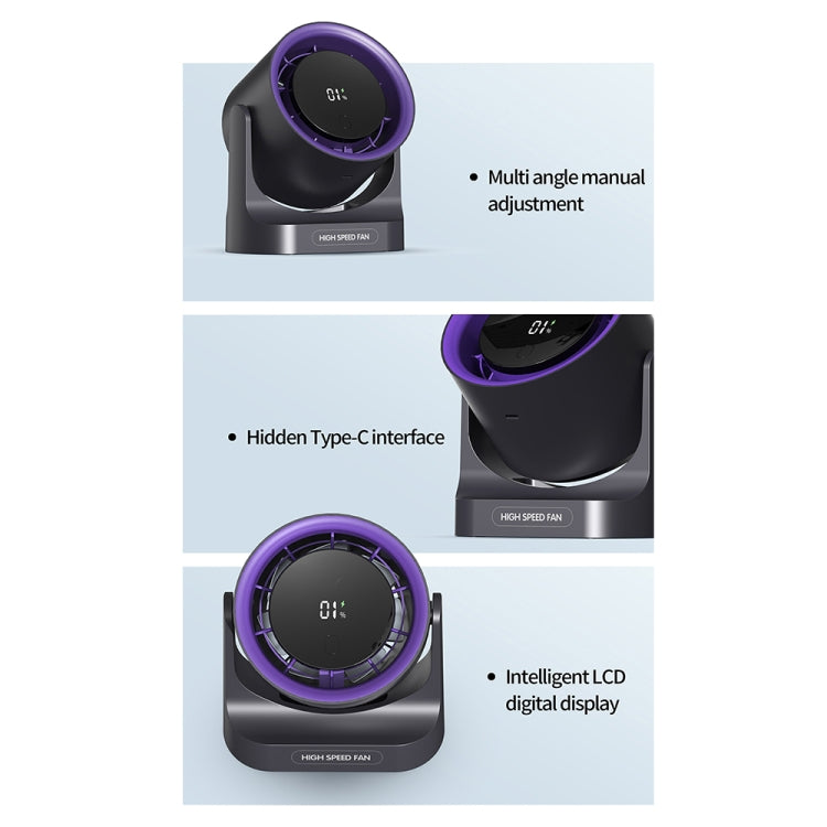 HX-F315 100-speed USB Charging Digital Display Wall-mounted Desktop Turbine Fan