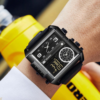 OLEVS 1101 Sports Multi-Function Square Men Quartz Electronic Watch