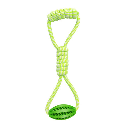 Pet Dog Toys Cotton Rope Hand Pull Leakage Food Ball Teeth Cleaning Toys