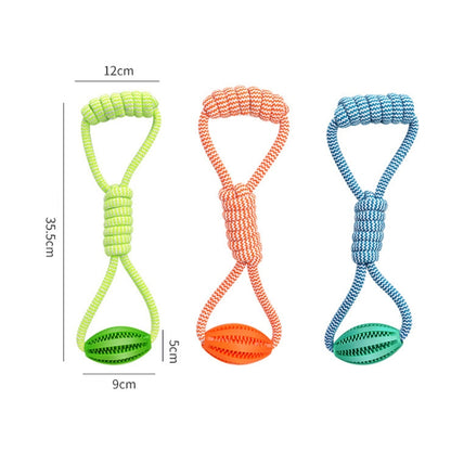 Pet Dog Toys Cotton Rope Hand Pull Leakage Food Ball Teeth Cleaning Toys