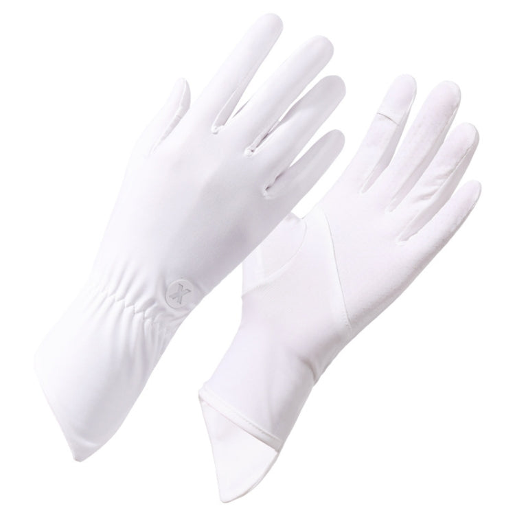 1pair Summer Thin Ice Silk Anti-Slip Sunscreen Sport Riding Finger Gloves, One Size