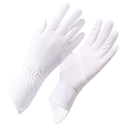 1pair Summer Thin Ice Silk Anti-Slip Sunscreen Sport Riding Finger Gloves, One Size