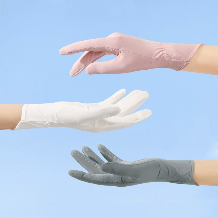 1pair Summer Thin Ice Silk Anti-Slip Sunscreen Sport Riding Finger Gloves, One Size