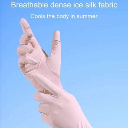 1pair Summer Thin Ice Silk Anti-Slip Sunscreen Sport Riding Finger Gloves, One Size