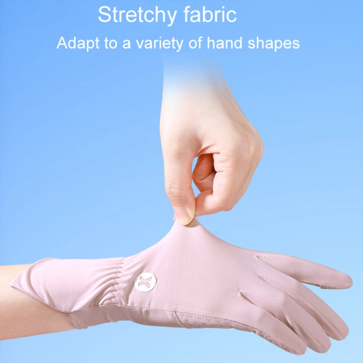 1pair Summer Thin Ice Silk Anti-Slip Sunscreen Sport Riding Finger Gloves, One Size