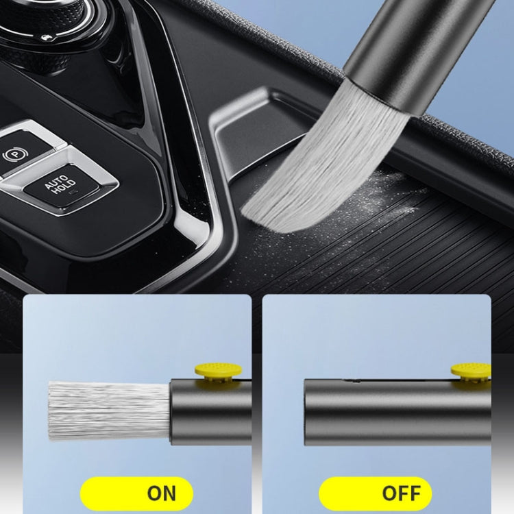 3-In-1 Car Air Outlet Double-Head Cleaning Brush Multi-Functional Detail Brush With Hammer, 3-In-1 (Grey)