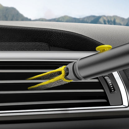 3-In-1 Car Air Outlet Double-Head Cleaning Brush Multi-Functional Detail Brush With Hammer, 3-In-1 (Grey)