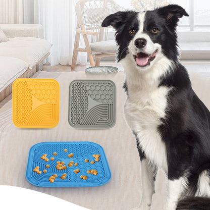 Suction Cup Silicone Pet Licking Pad Dog Anti-Choking Slow Feeding Bowl, Large (Blue), Small (Gray), Small (Blue), Small (Yellow)