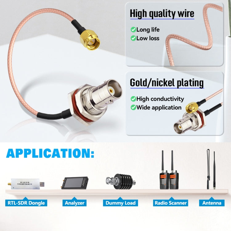 SMA Male To BNC Waterproof Female RG316 Coaxial RF Adapter Cable, 15cm, 30cm, 50cm, 100cm