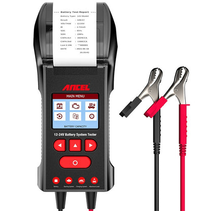ANCEL 12V/24V Printer-Type Car Battery Tester Battery Power CCA Internal Resistance Life Detector, BST600