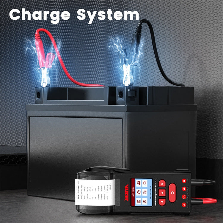 ANCEL 12V/24V Printer-Type Car Battery Tester Battery Power CCA Internal Resistance Life Detector, BST600