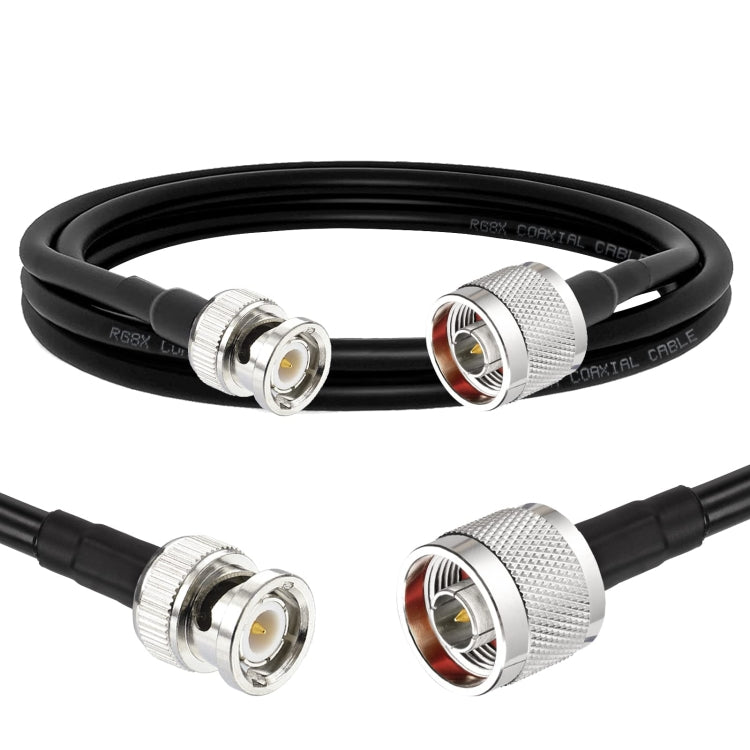 N Male To BNC Male RG8X RF Coaxial Cable, 0.5m, 1m, 2m, 3m, 5m, 8m, 10m
