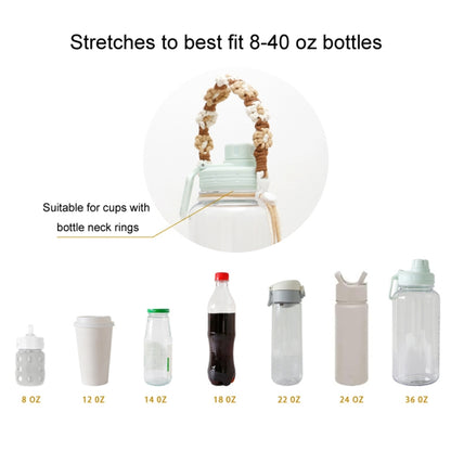 For 8-40oz Portable Sports Water Mug Lanyard Cup Cover Hand-Woven Cute Daisy Mug Strap