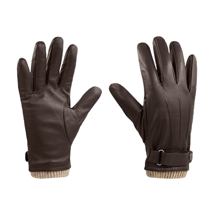 Autumn And Winter Padded Leather Gloves Business Simple Outdoor Sports Warm Gloves, S, M, XL, L