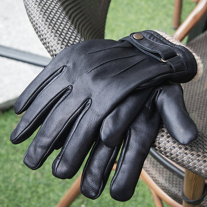 Autumn And Winter Padded Leather Gloves Business Simple Outdoor Sports Warm Gloves, S, M, XL, L