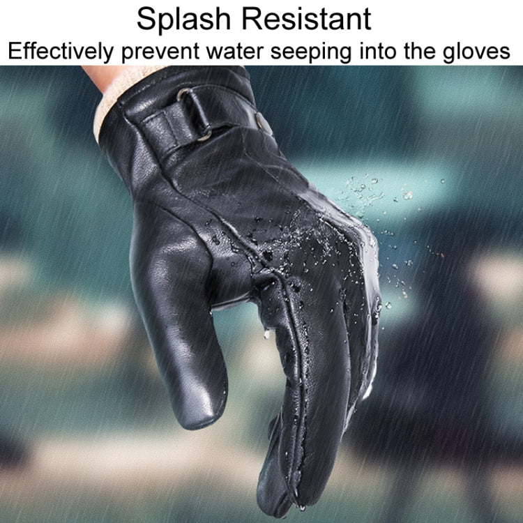 Autumn And Winter Padded Leather Gloves Business Simple Outdoor Sports Warm Gloves, S, M, XL, L
