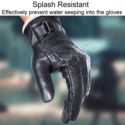 Autumn And Winter Padded Leather Gloves Business Simple Outdoor Sports Warm Gloves, S, M, XL, L