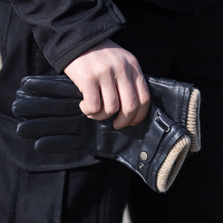 Autumn And Winter Padded Leather Gloves Business Simple Outdoor Sports Warm Gloves, S, M, XL, L
