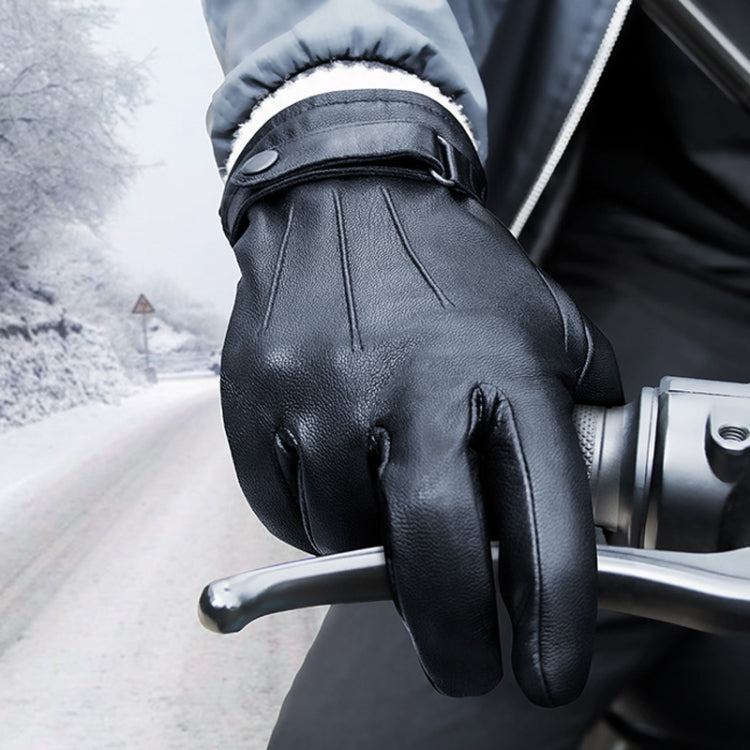 Autumn And Winter Padded Leather Gloves Business Simple Outdoor Sports Warm Gloves, S, M, XL, L