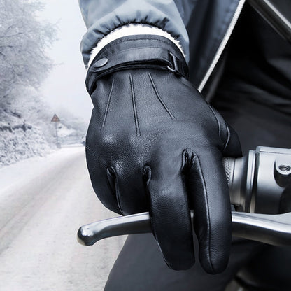 Autumn And Winter Padded Leather Gloves Business Simple Outdoor Sports Warm Gloves, S, M, XL, L