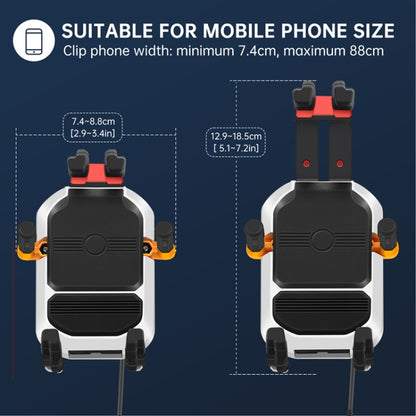 15W Wireless Fast Charging Colorful Motorcycle Shock Absorption Phone Holder, 15W Mirror Mount