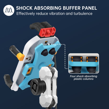 15W Wireless Fast Charging Colorful Motorcycle Shock Absorption Phone Holder, 15W Mirror Mount