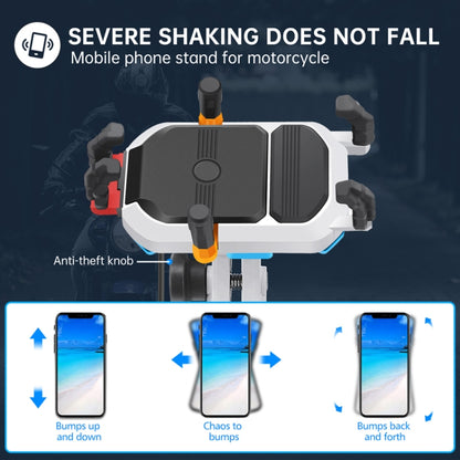 15W Wireless Fast Charging Colorful Motorcycle Shock Absorption Phone Holder, 15W Mirror Mount