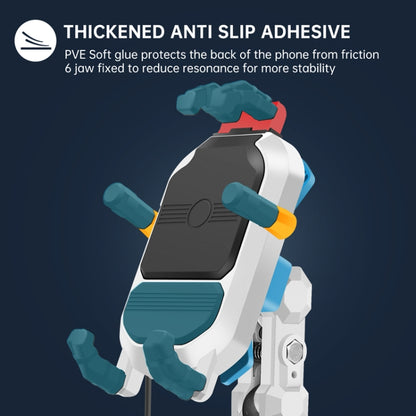 15W Wireless Fast Charging Colorful Motorcycle Shock Absorption Phone Holder, 15W Mirror Mount