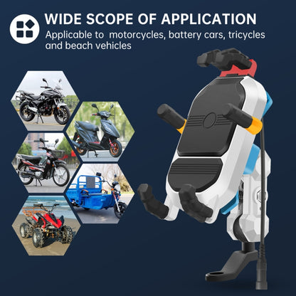 15W Wireless Fast Charging Colorful Motorcycle Shock Absorption Phone Holder, 15W Mirror Mount