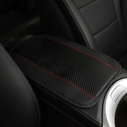 32x19cm PU Carbon Fiber Leather Central Armrest Box Cover Anti-slip Pad, Black, Red, Pink, Blue