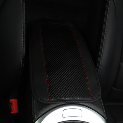 32x19cm PU Carbon Fiber Leather Central Armrest Box Cover Anti-slip Pad, Black, Red, Pink, Blue