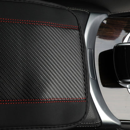 32x19cm PU Carbon Fiber Leather Central Armrest Box Cover Anti-slip Pad, Black, Red, Pink, Blue