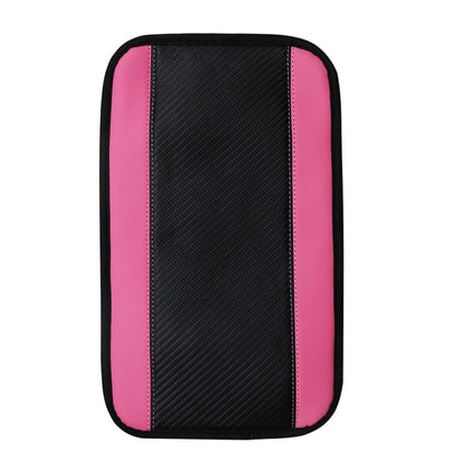 32x19cm PU Carbon Fiber Leather Central Armrest Box Cover Anti-slip Pad, Black, Red, Pink, Blue