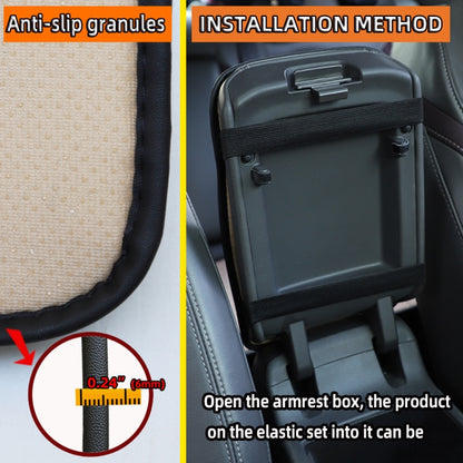 32x19cm PU Carbon Fiber Leather Central Armrest Box Cover Anti-slip Pad, Black, Red, Pink, Blue