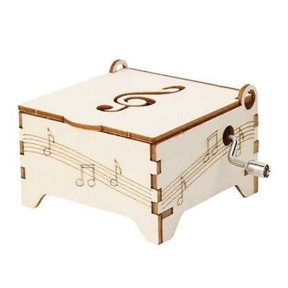 Wooden Hand-cranked Music Box DIY Children Invention Eight-tone Box Technology Teaching Aids, Hand-cranked Music Box