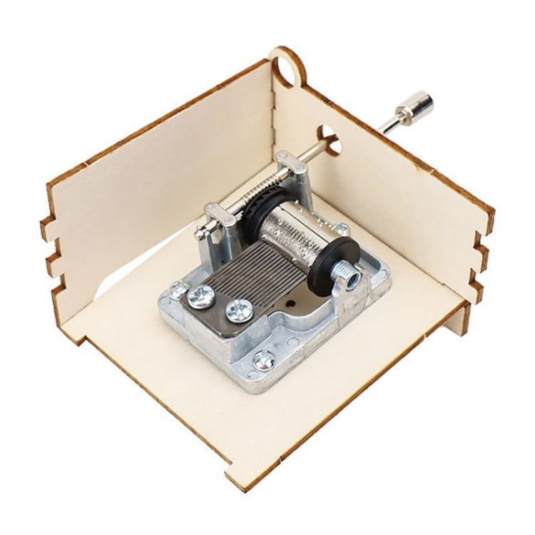 Wooden Hand-cranked Music Box DIY Children Invention Eight-tone Box Technology Teaching Aids, Hand-cranked Music Box