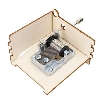 Wooden Hand-cranked Music Box DIY Children Invention Eight-tone Box Technology Teaching Aids, Hand-cranked Music Box