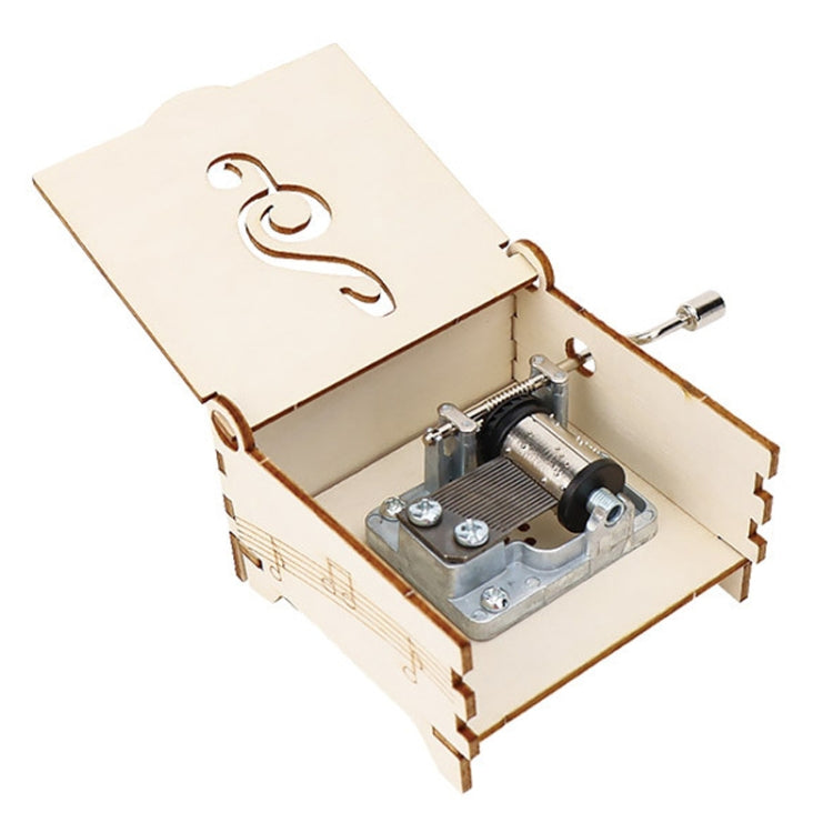 Wooden Hand-cranked Music Box DIY Children Invention Eight-tone Box Technology Teaching Aids, Hand-cranked Music Box